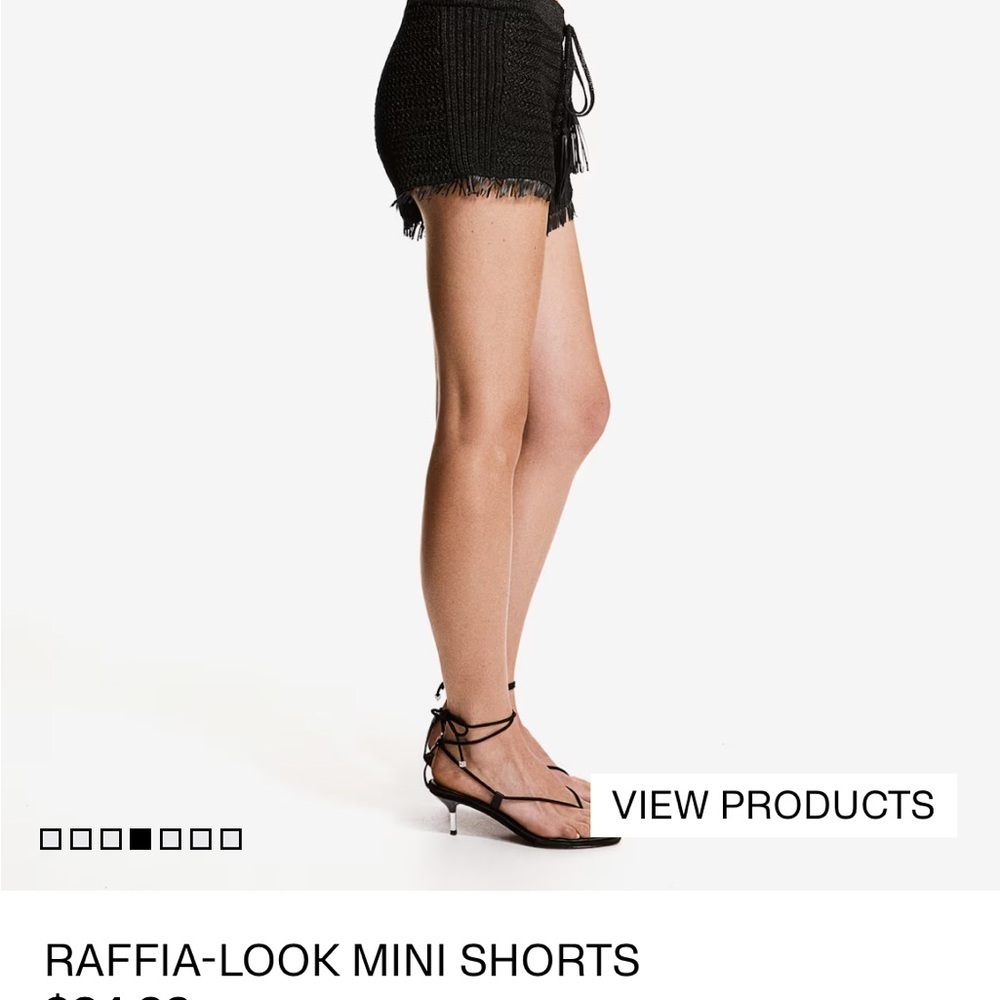 Chic Black Knit Fringe Shorts - Picture 5 of 5
